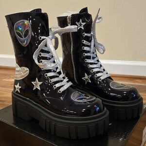 Dolls Kill Alien Space Combat Boots